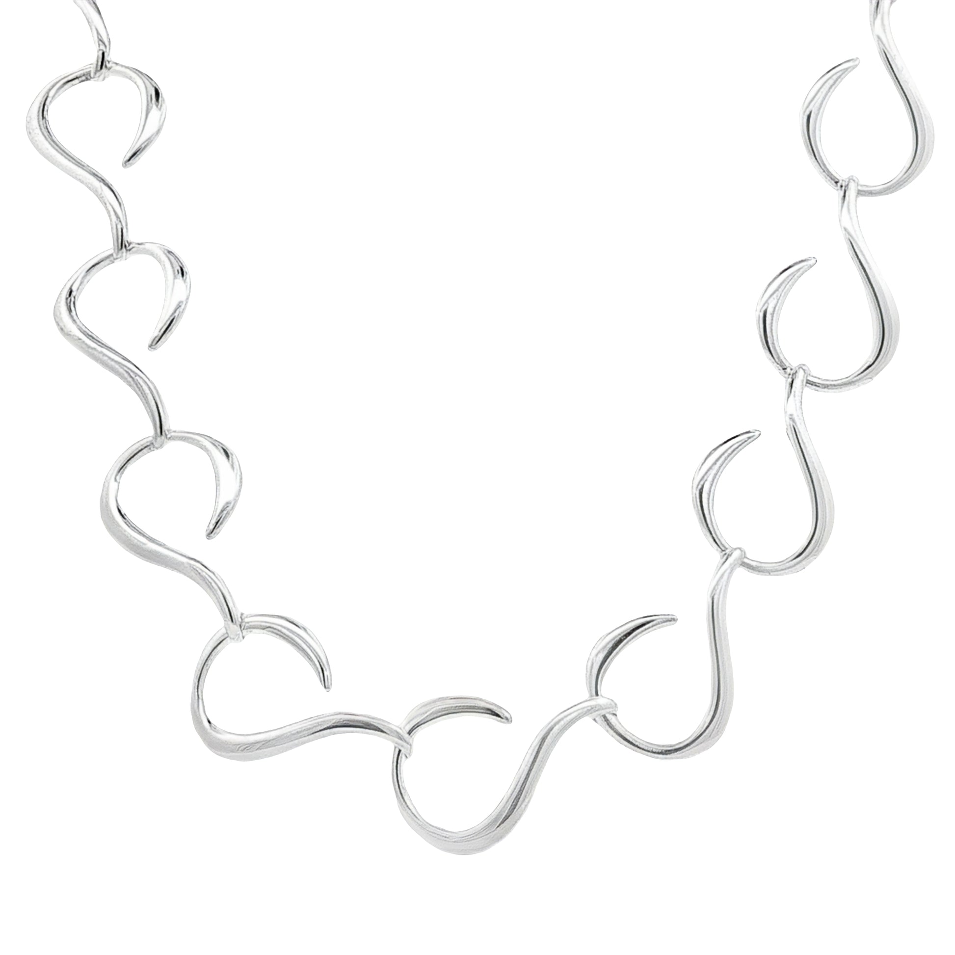 Silver 'Curtain Hook' Link Necklace Gardiner Brothers