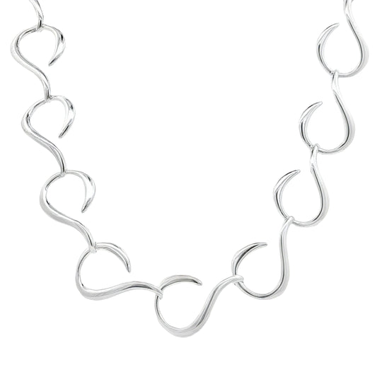 Silver 'Curtain Hook' Link Necklace Gardiner Brothers