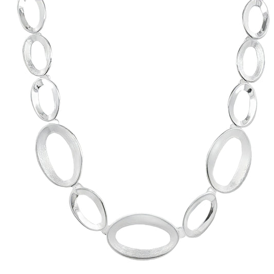 Silver Graduated Oval Link Necklace Gardiner Brothers