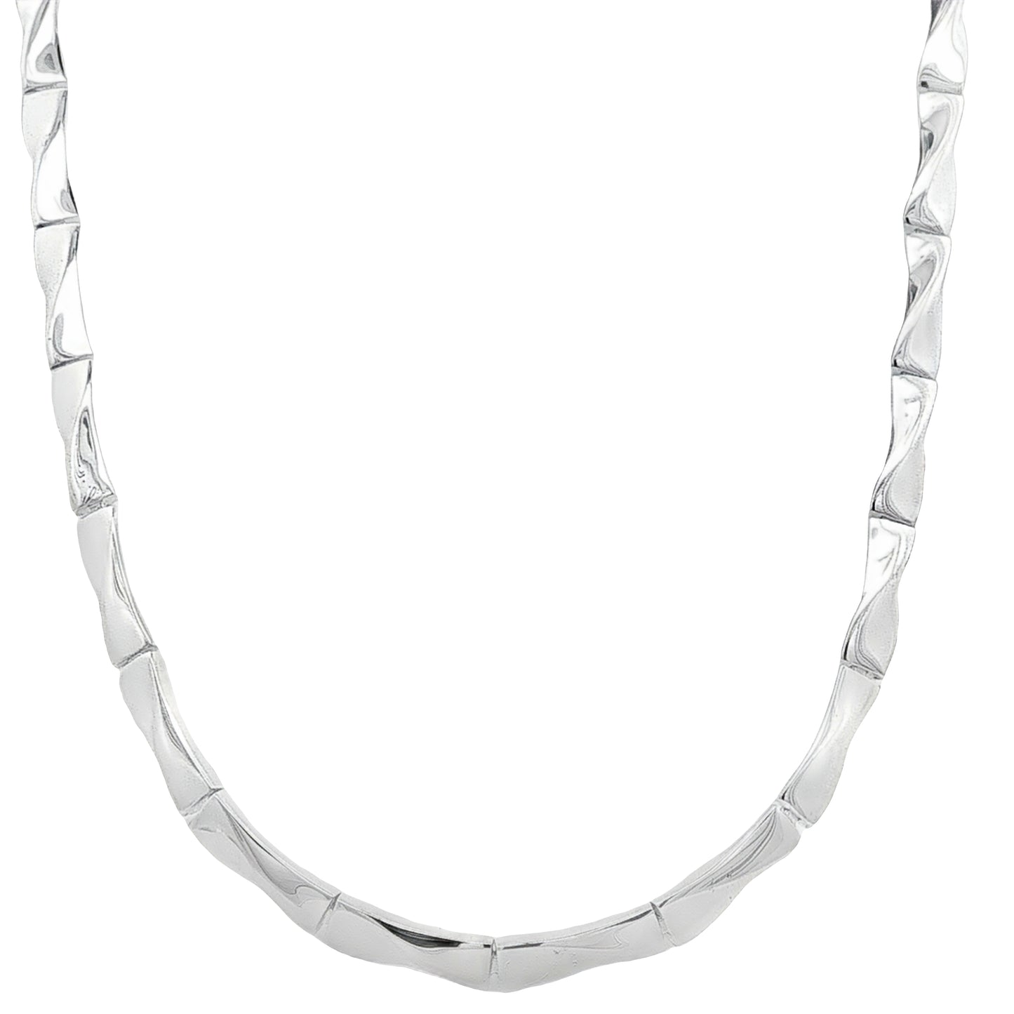 Silver Polished Brick Link Necklace Gardiner Brothers