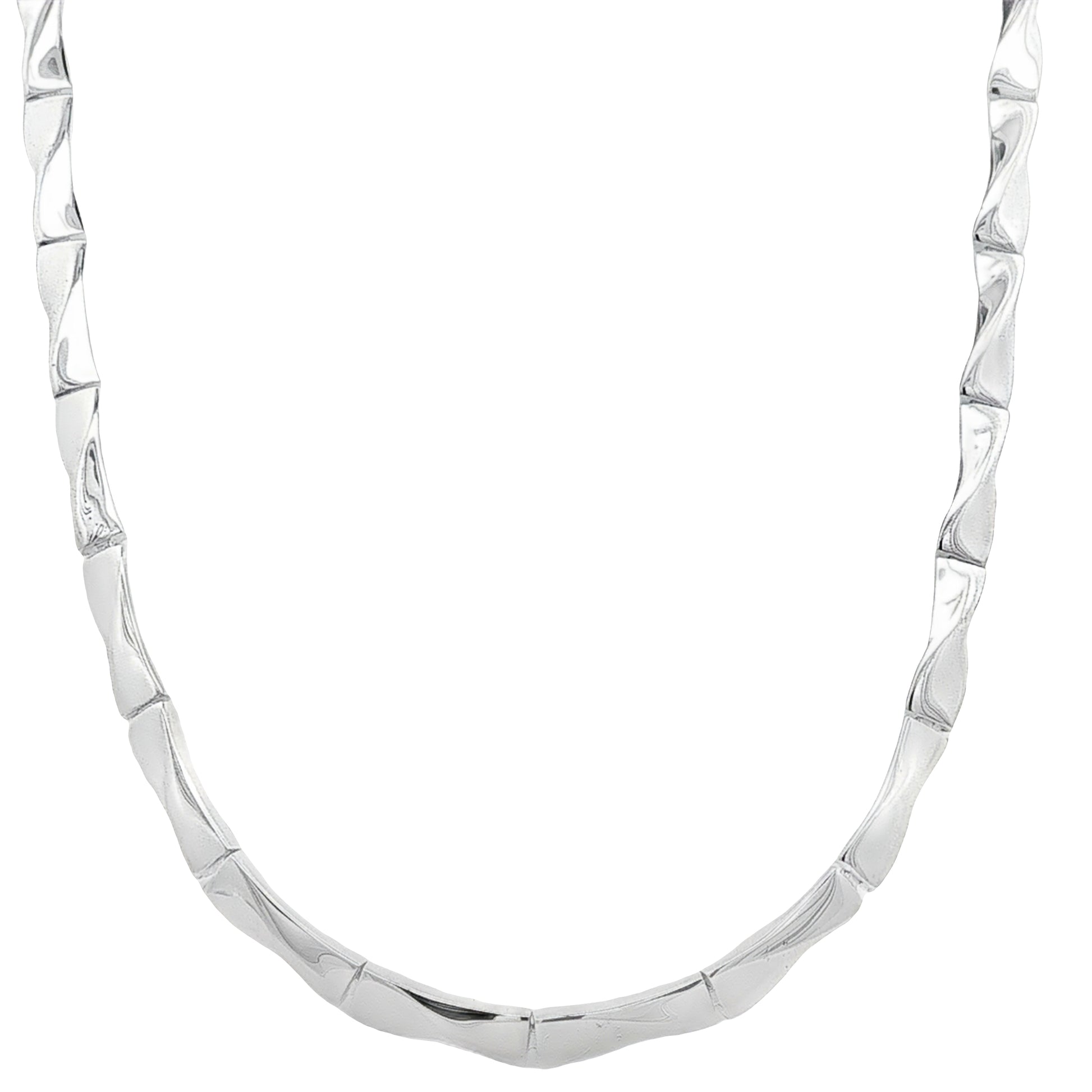 Silver Polished Brick Link Necklace Gardiner Brothers