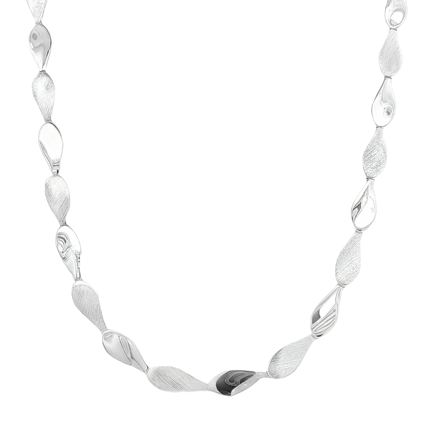 Silver Solid TearDrop Link Necklace Gardiner Brothers