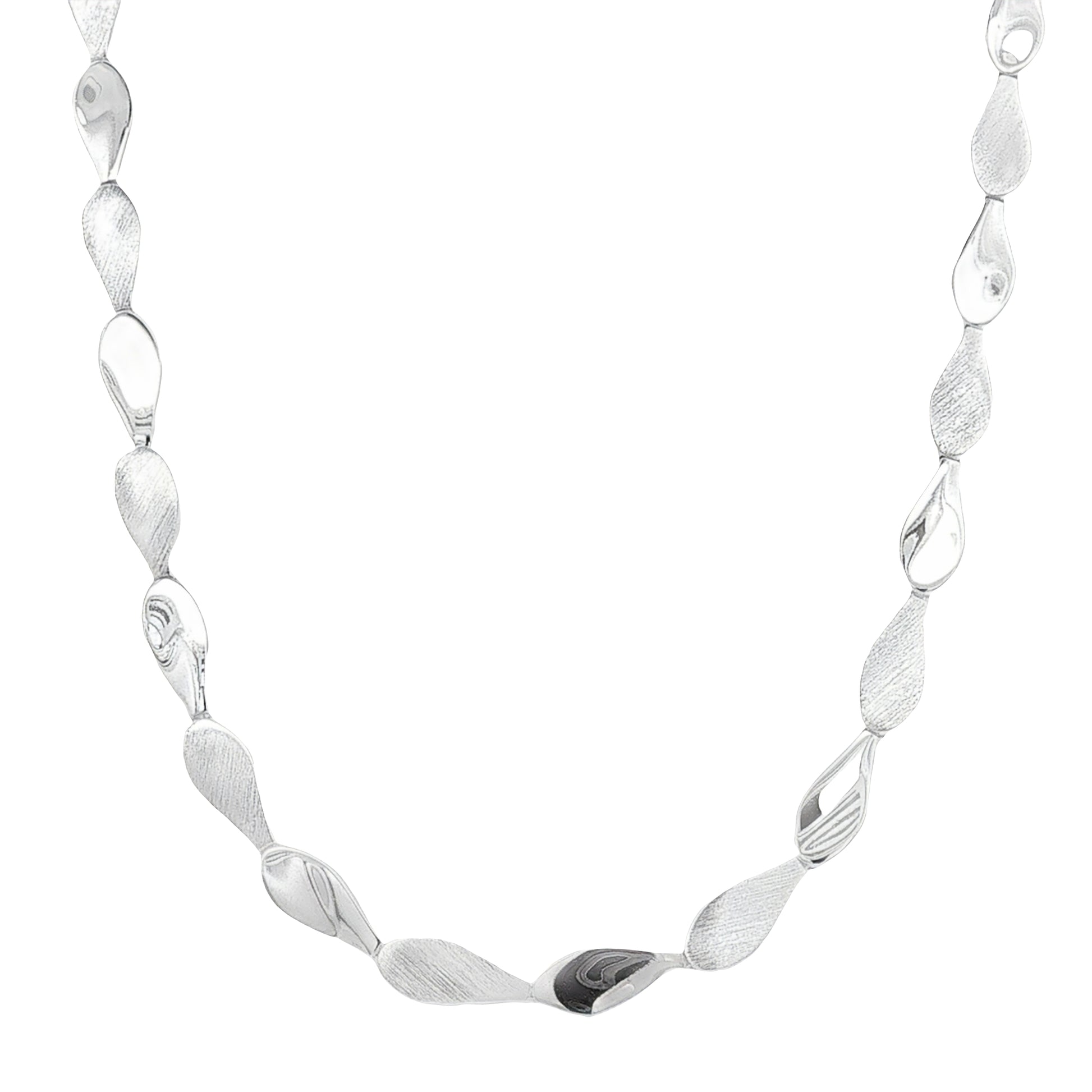 Silver Solid TearDrop Link Necklace Gardiner Brothers