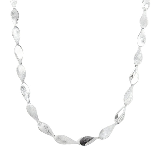 Silver Solid TearDrop Link Necklace Gardiner Brothers