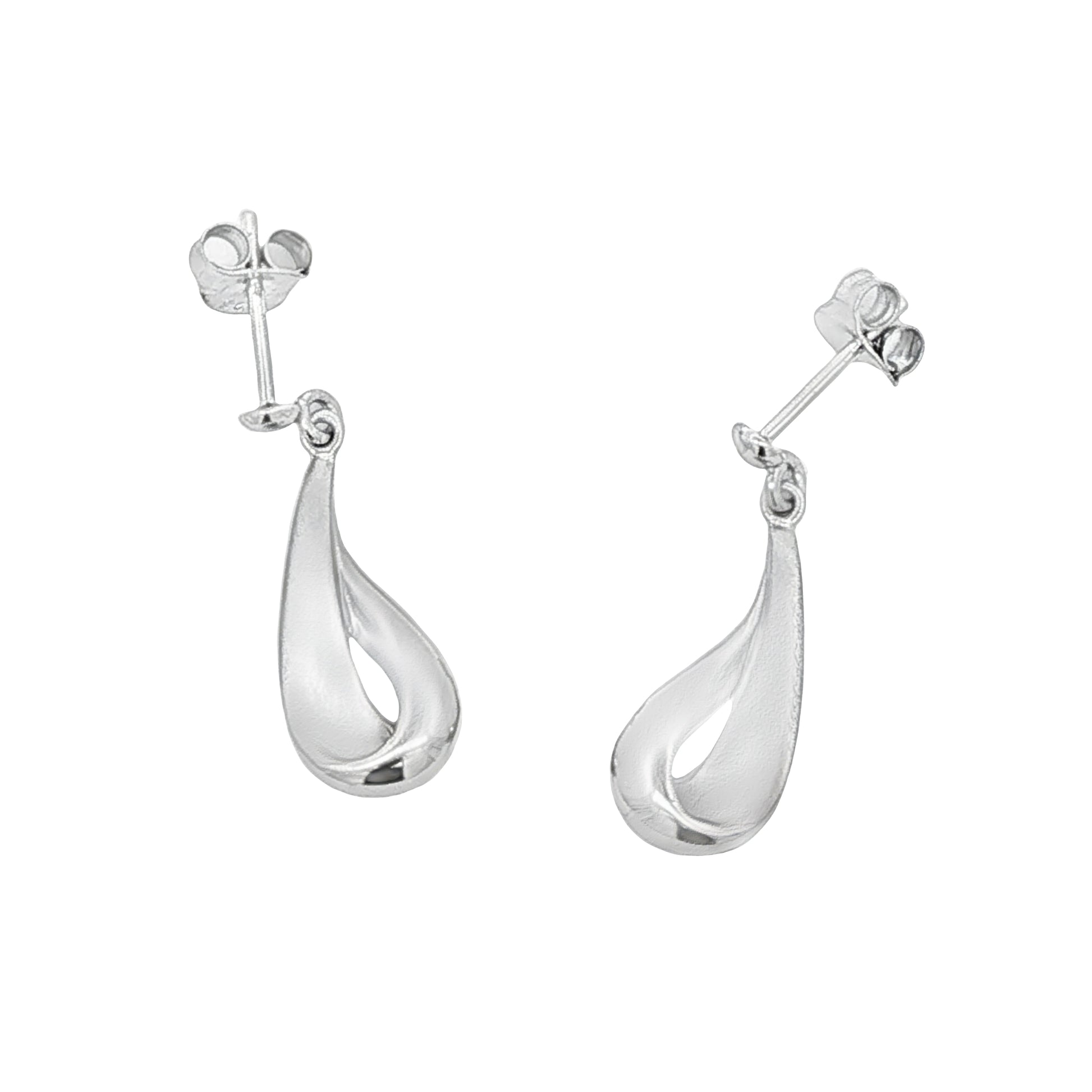 Silver Long TearDrop Shape Earrings Gardiner Brothers