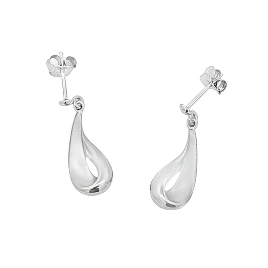 Silver Long TearDrop Shape Earrings Gardiner Brothers