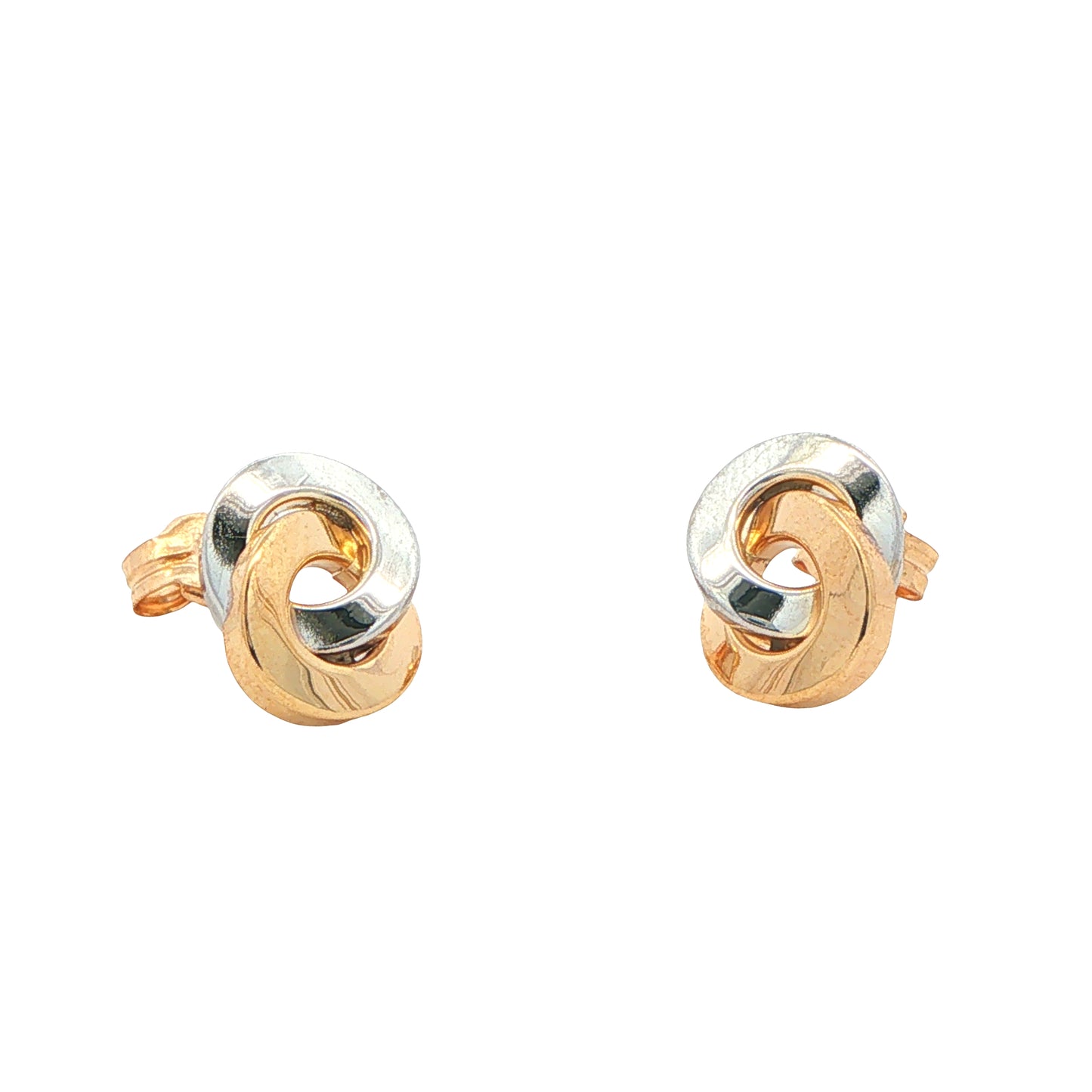 Yellow and White Gold Entwined Circle Earrings Gardiner Brothers