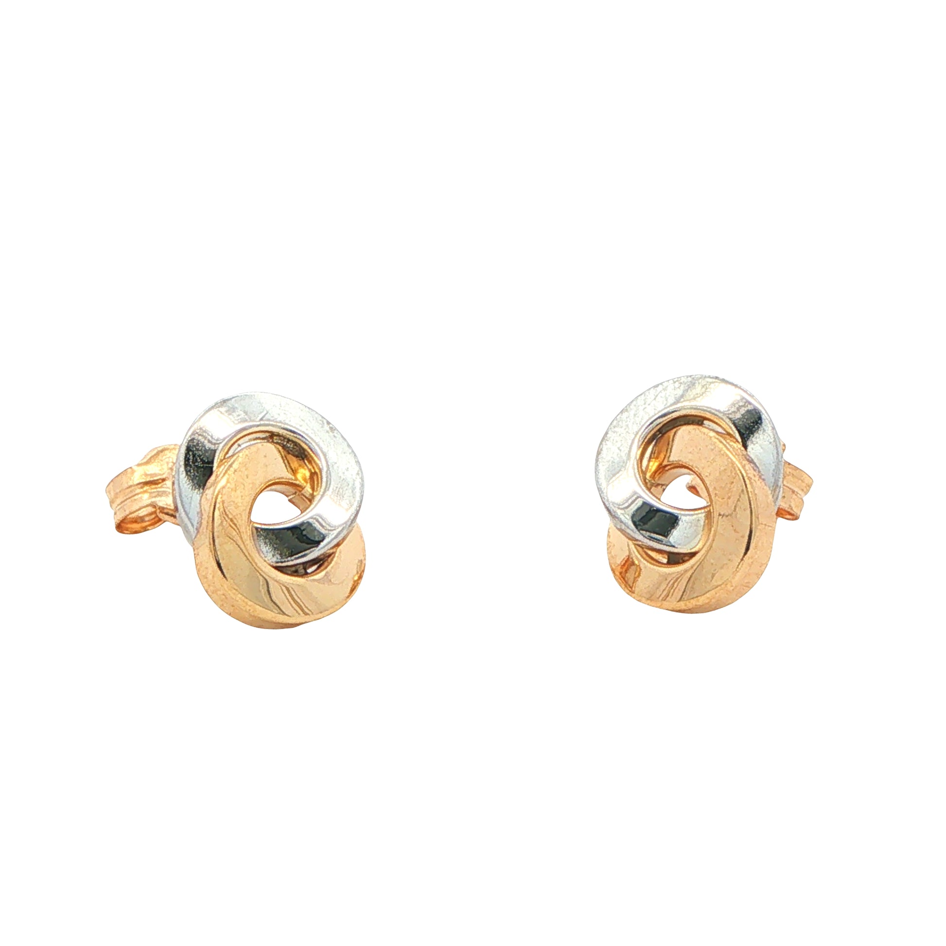 Yellow and White Gold Entwined Circle Earrings Gardiner Brothers