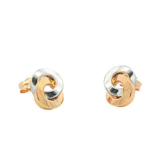 Yellow and White Gold Entwined Circle Earrings Gardiner Brothers
