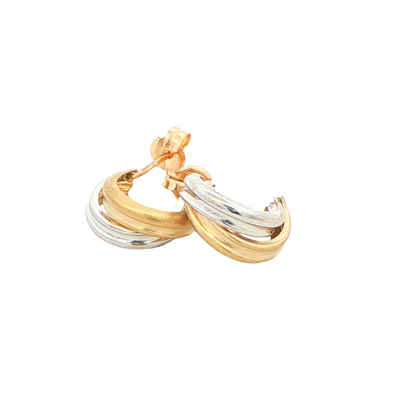 Yellow and White Gold Bracket Style Earrings Gardiner Brothers