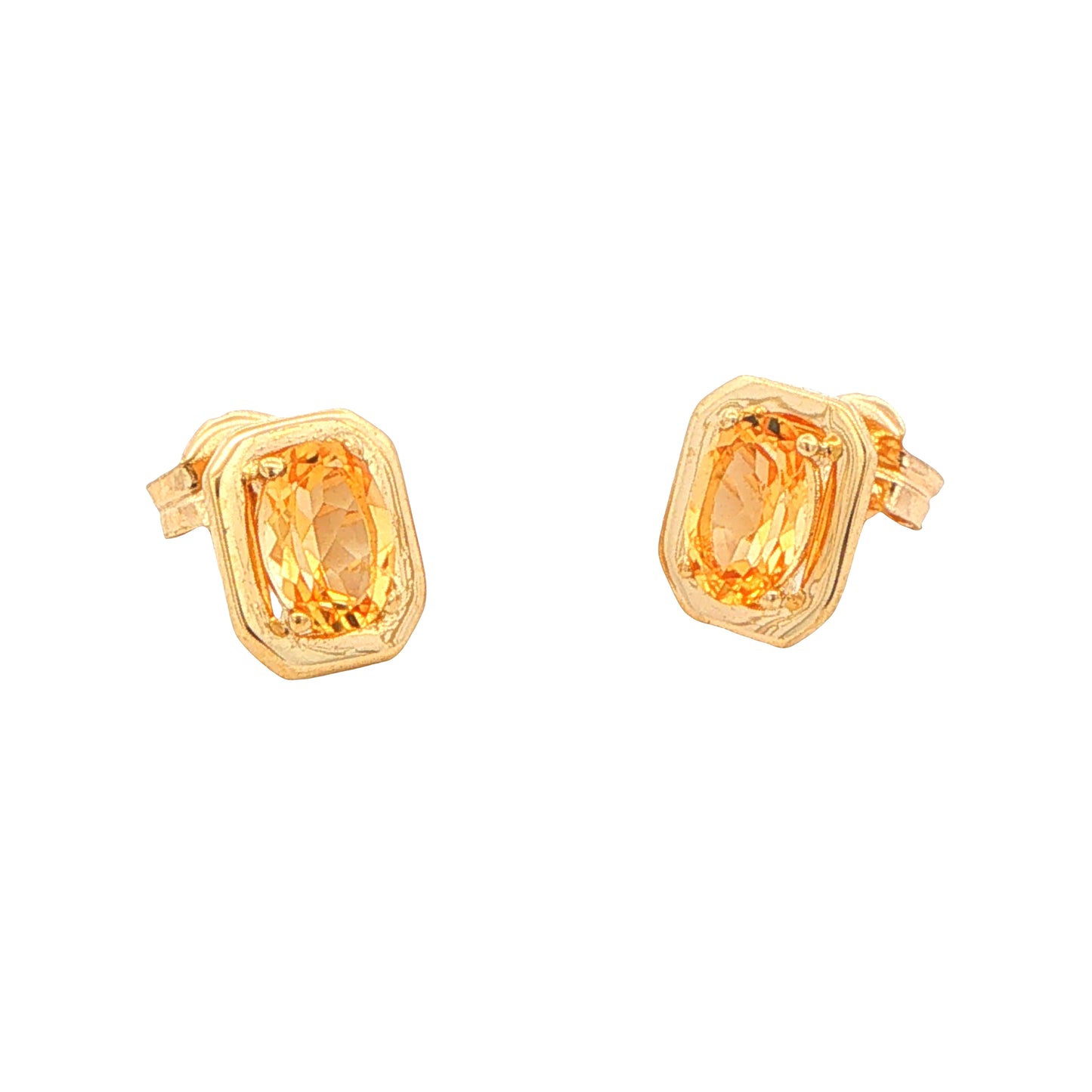 Citrine Square Shape Stud Earrings Gardiner Brothers