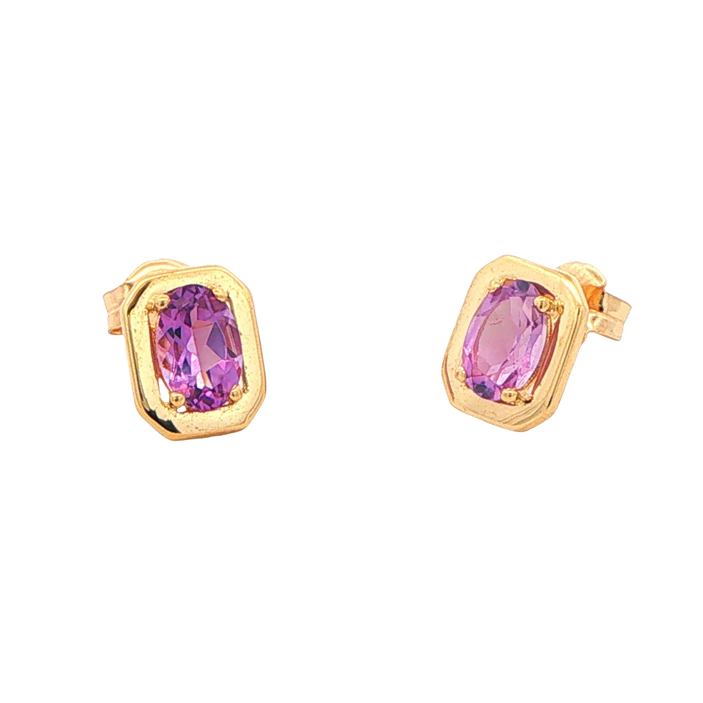 Amethyst Square Shape Stud Earrings Gardiner Brothers