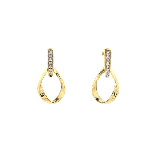 Yellow Gold Diamond TearDrop Earrings Gardiner Brothers