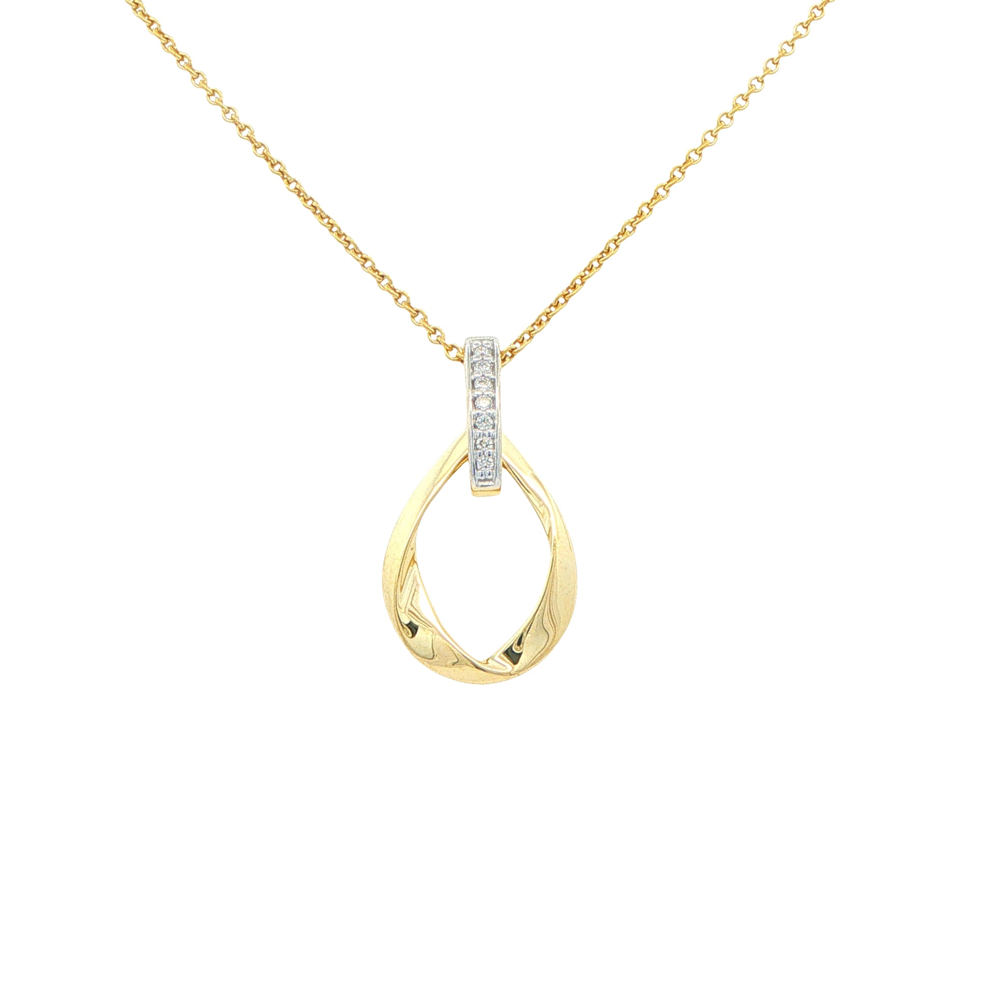 Yellow Gold Diamond TearDrop Pendant Gardiner Brothers