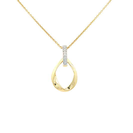 Yellow Gold Diamond TearDrop Pendant Gardiner Brothers