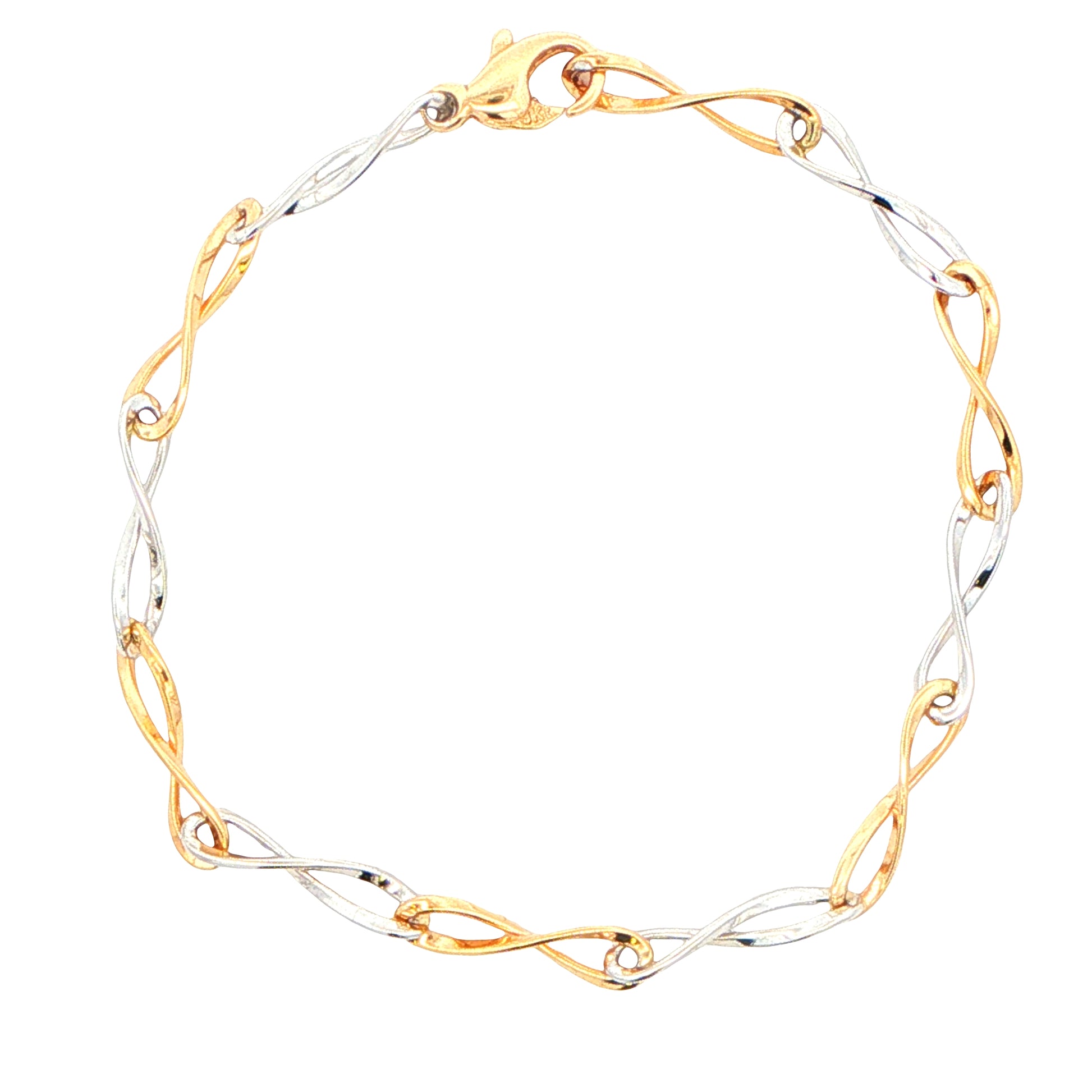 Yellow and White Gold Figure of 8 Style Bracelet Gardiner Brothers