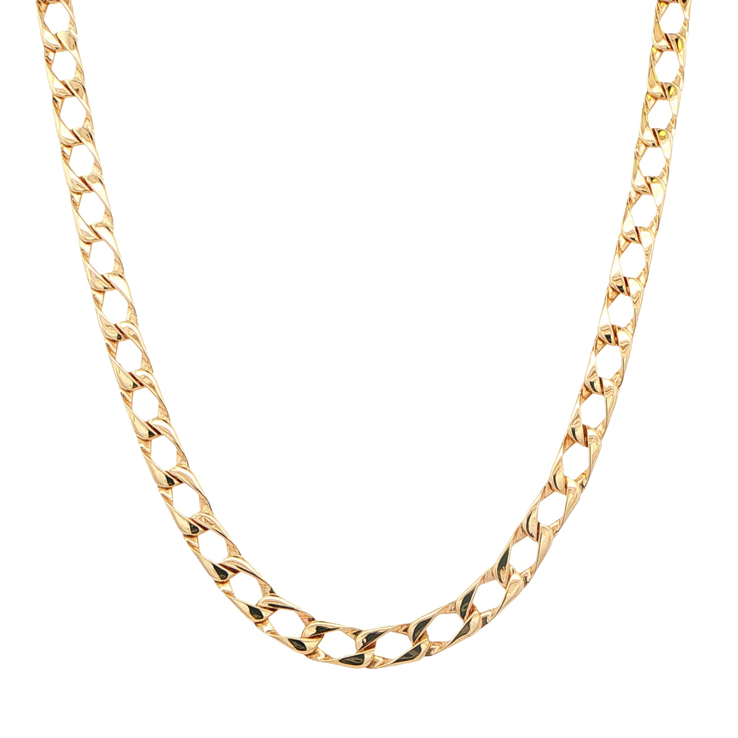 Yellow Gold Square Curb Link Necklet Gardiner Brothers