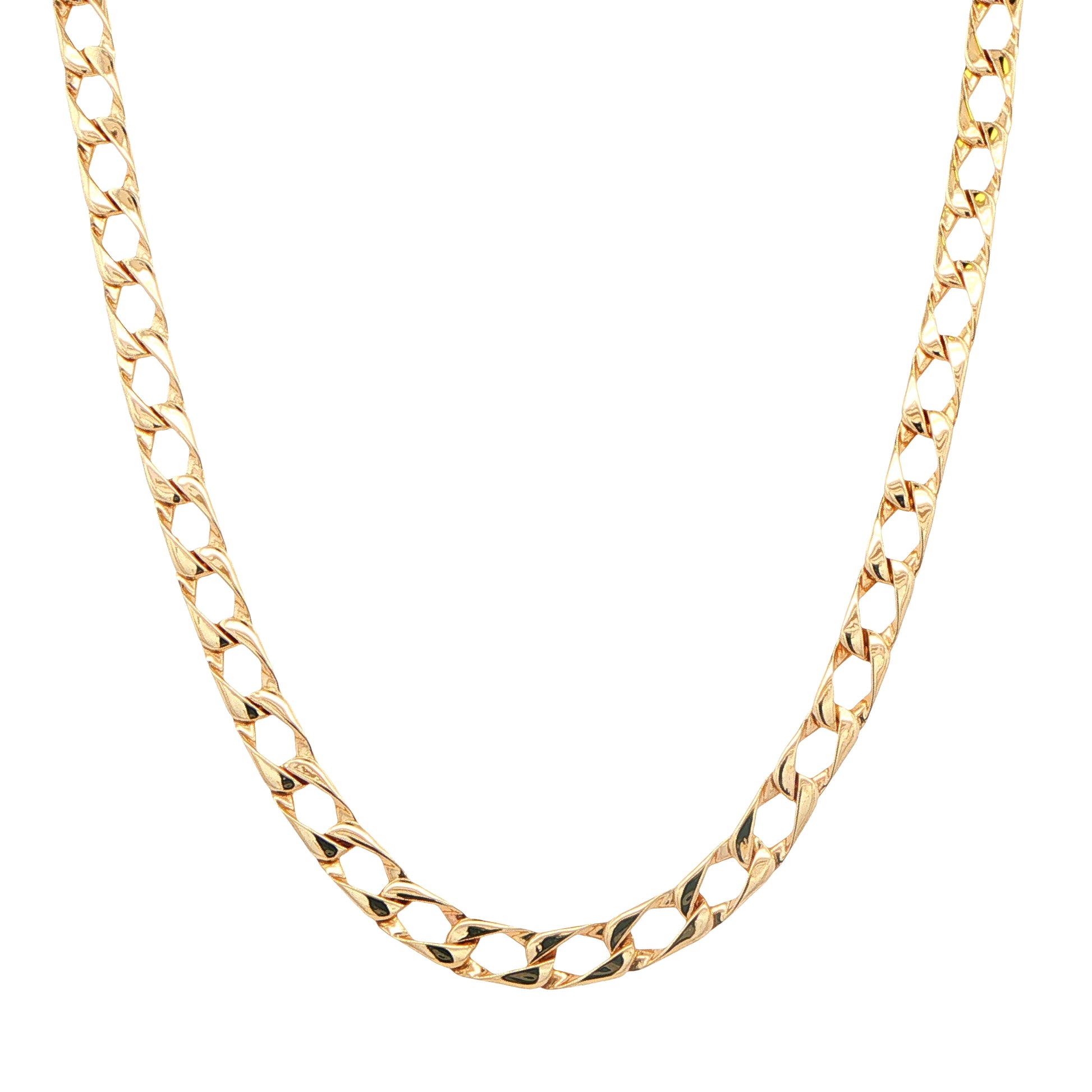 Yellow Gold Square Curb Link Necklet Gardiner Brothers