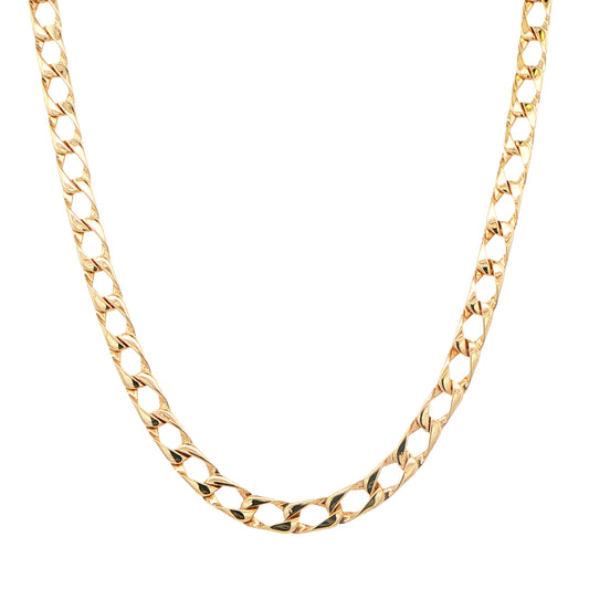 Yellow Gold Square Curb Link Necklet Gardiner Brothers