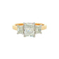 Yellow Gold Radiant Cut Diamond 3 Stone Ring - 1.86cts Gardiner Brothers