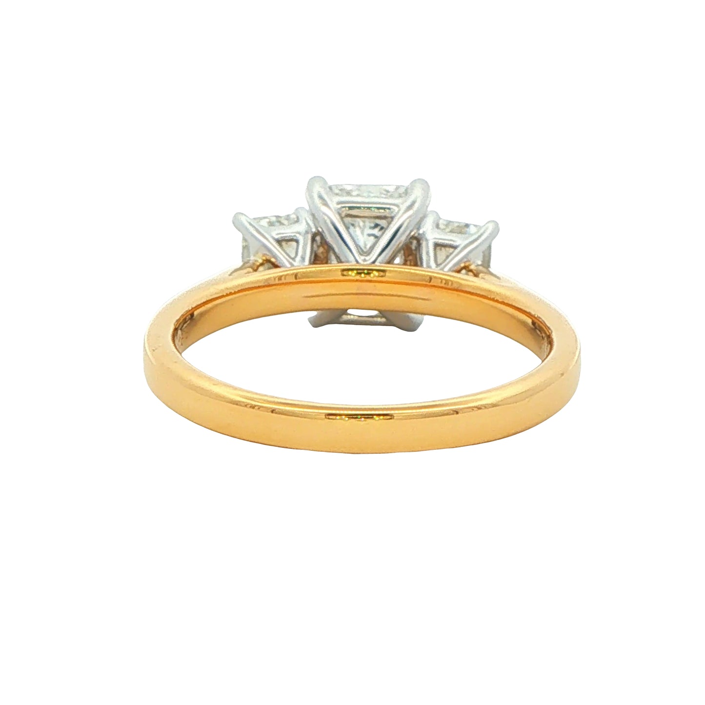Yellow Gold Radiant Cut Diamond 3 Stone Ring - 1.86cts Gardiner Brothers