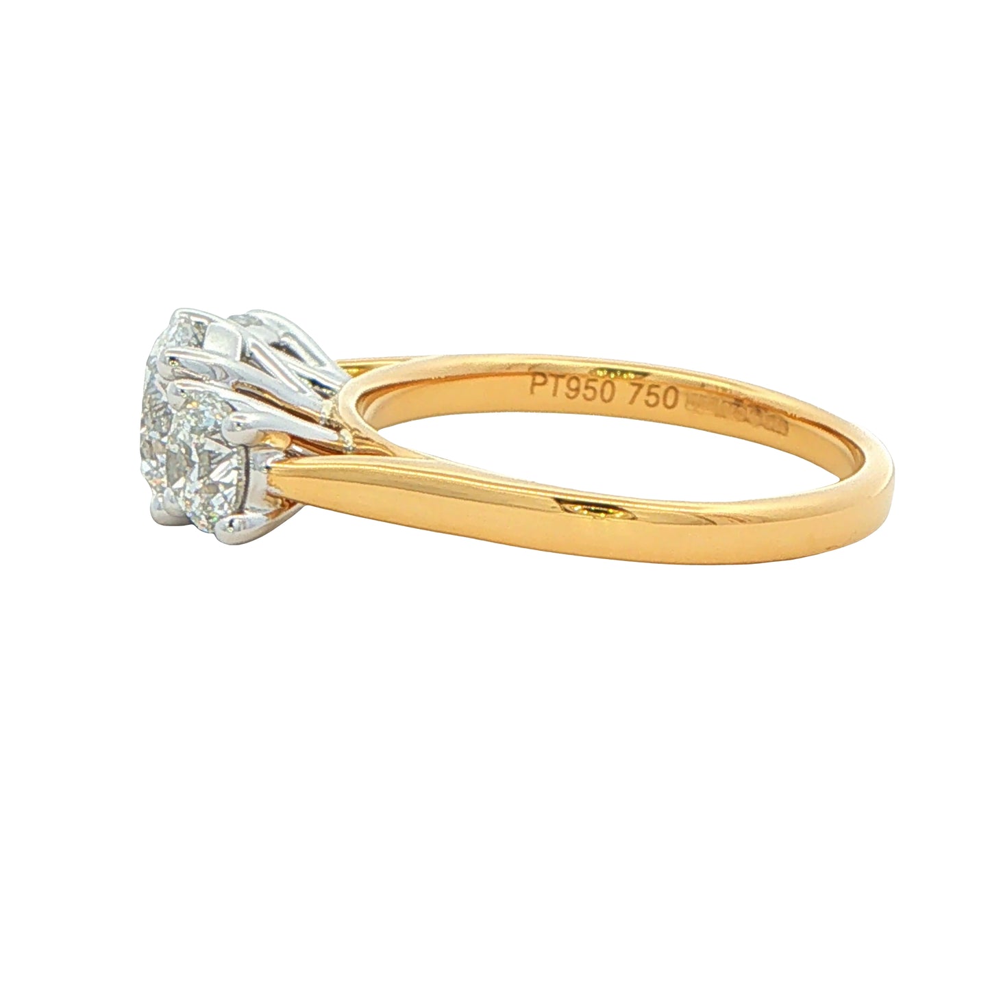 Yellow Gold Round Brilliant Cut Diamond 3 Stone Ring - 2.00cts Gardiner Brothers