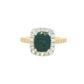 Cushion Shaped Teal Sapphire and Diamond Halo Style Ring Gardiner Brothers