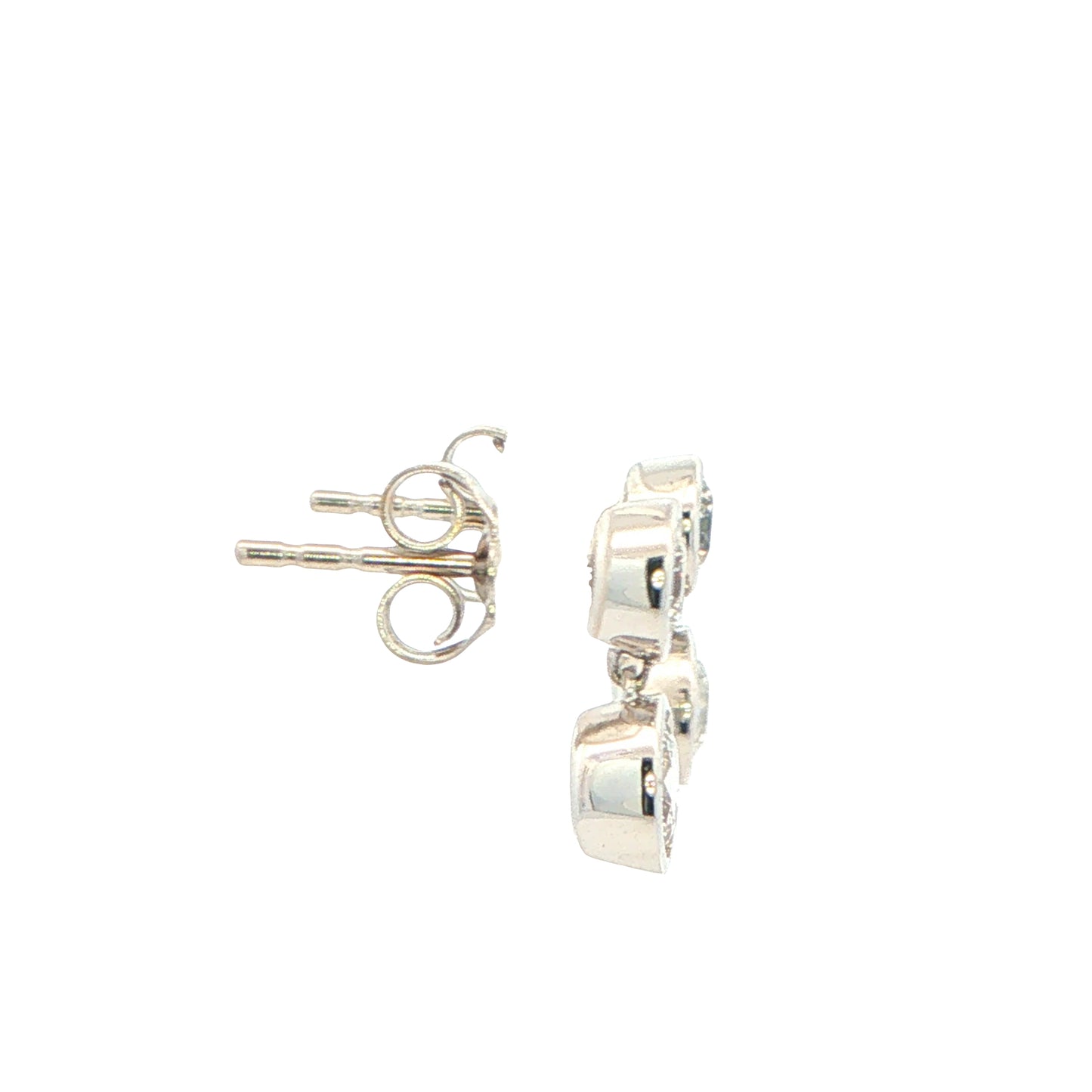 Round Brilliant Cut Diamond 2 Stone Drop Earrings - 1.01cts Gardiner Brothers