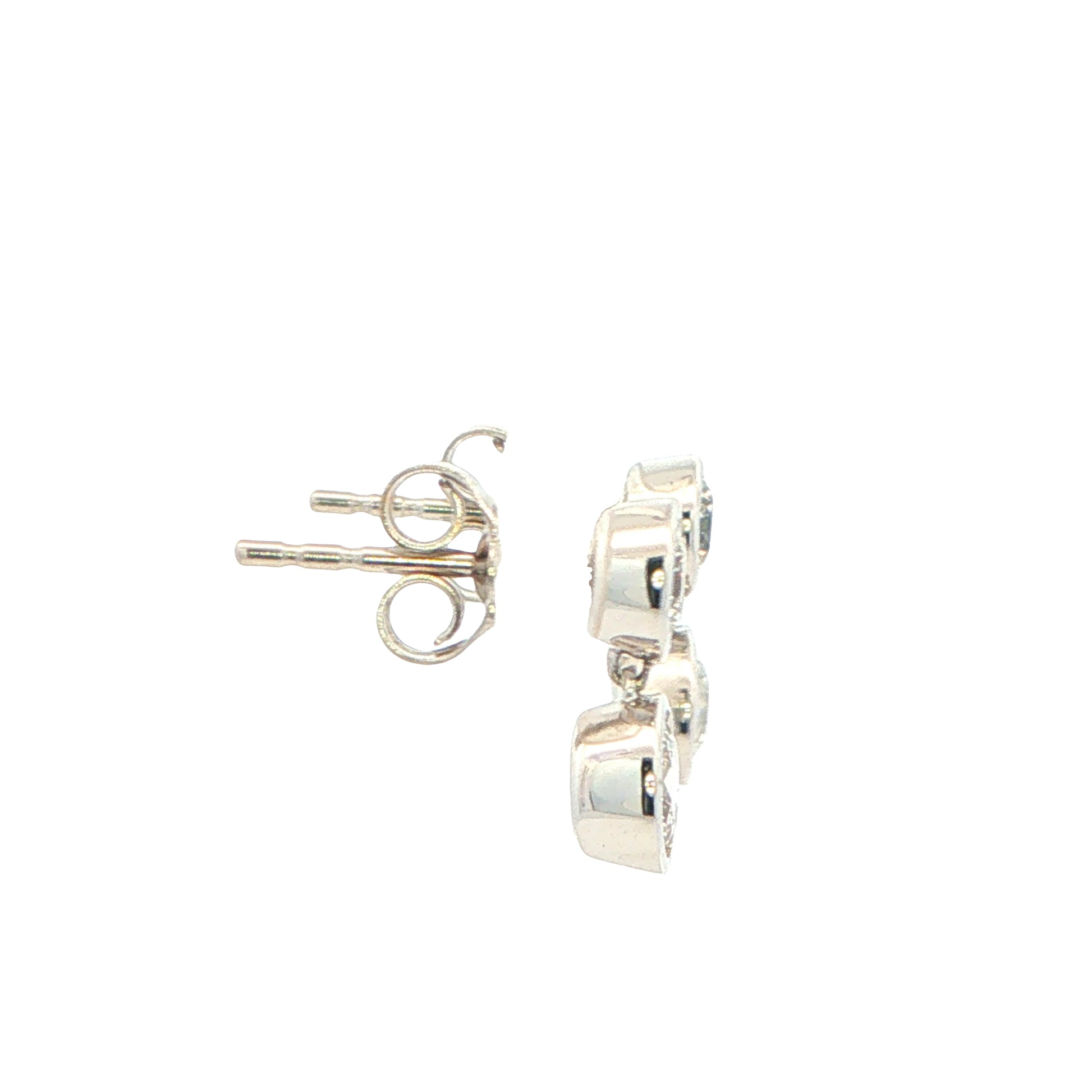 Round Brilliant Cut Diamond 2 Stone Drop Earrings - 1.01cts Gardiner Brothers
