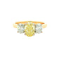 Yellow Gold Oval Shaped Yellow diamond 3 Stone ring - 2.01cts Gardiner Brothers