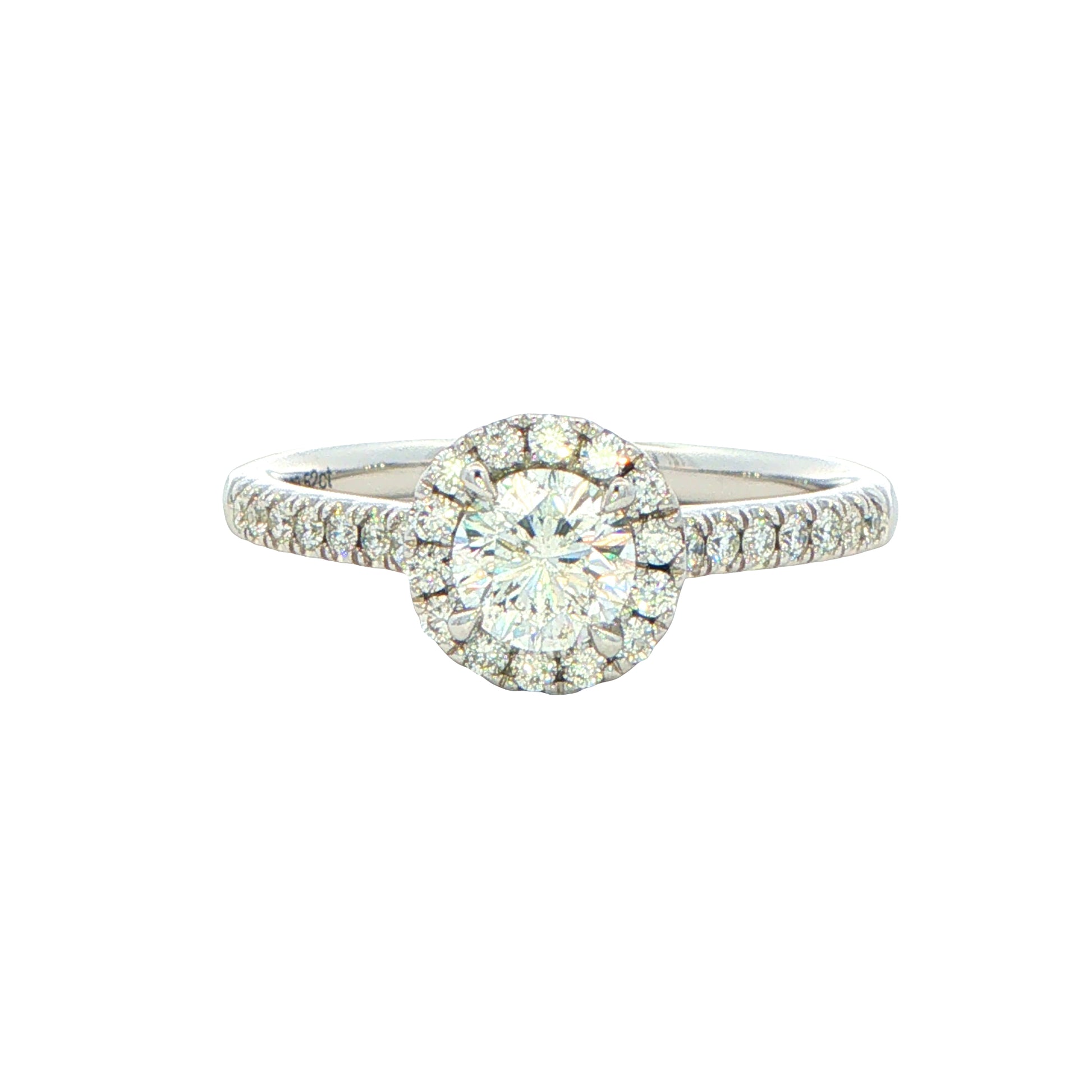 PLATINUM AURORA CUT DIAMOND HALO STYLE RING - 0.82CTS Gardiner Brothers