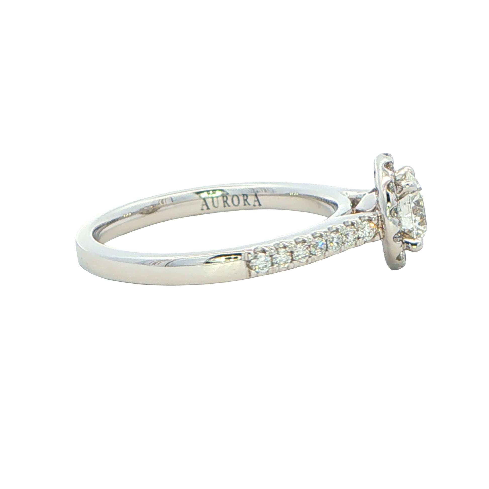 Platinum Aurora Cut Diamond Halo Style Ring - 0.84cts Gardiner Brothers