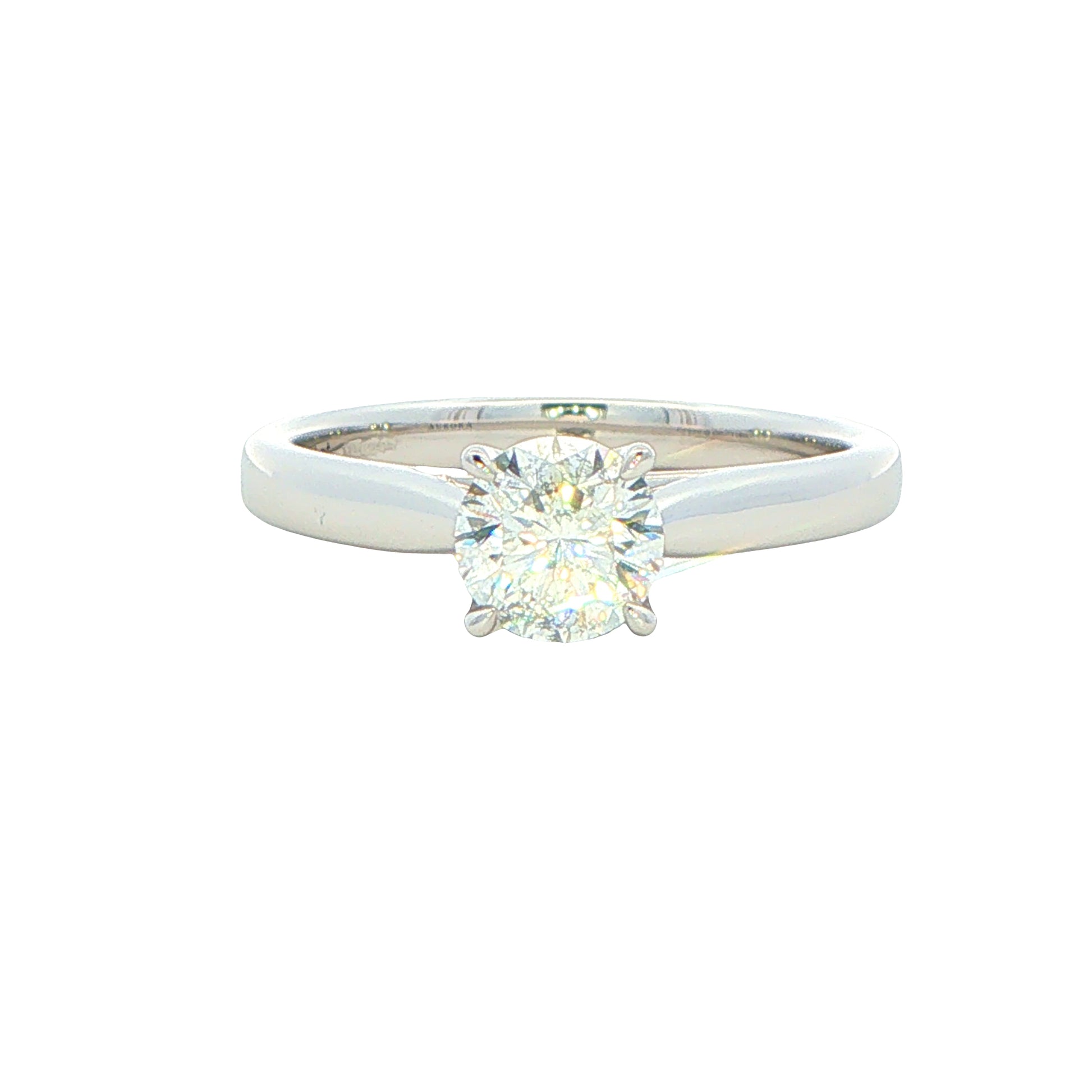 Platinum Aurora Round Brilliant Cut Diamond Solitaire Ring - 0.71cts Gardiner Brothers