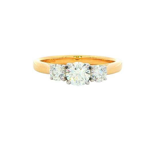 Yellow Gold Aurora 3 Stone Diamond Ring - 0.71cts Gardiner Brothers