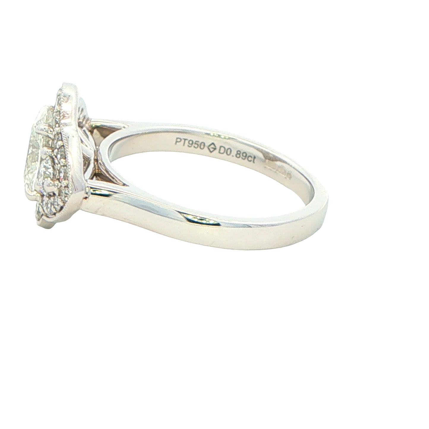 Platinum Oval Shaped Aurora Diamond Halo Style Ring - 1.50cts Gardiner Brothers