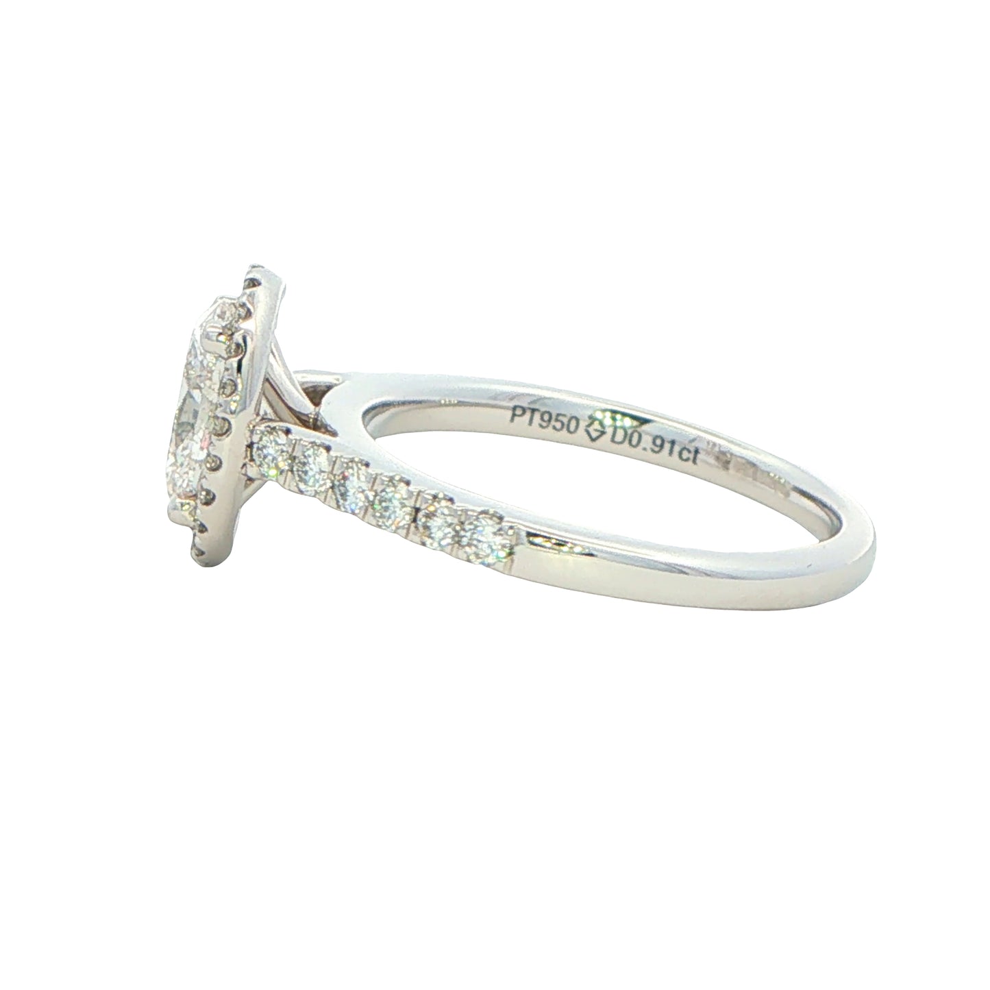 Platinum Aurora Oval Shaped Diamond Halo Ring - 1.27cts Gardiner Brothers