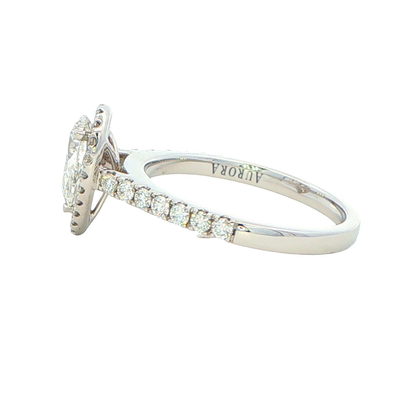 Platinum Pear shaped Aurora cut diamond halo style ring - 1.08cts Gardiner Brothers