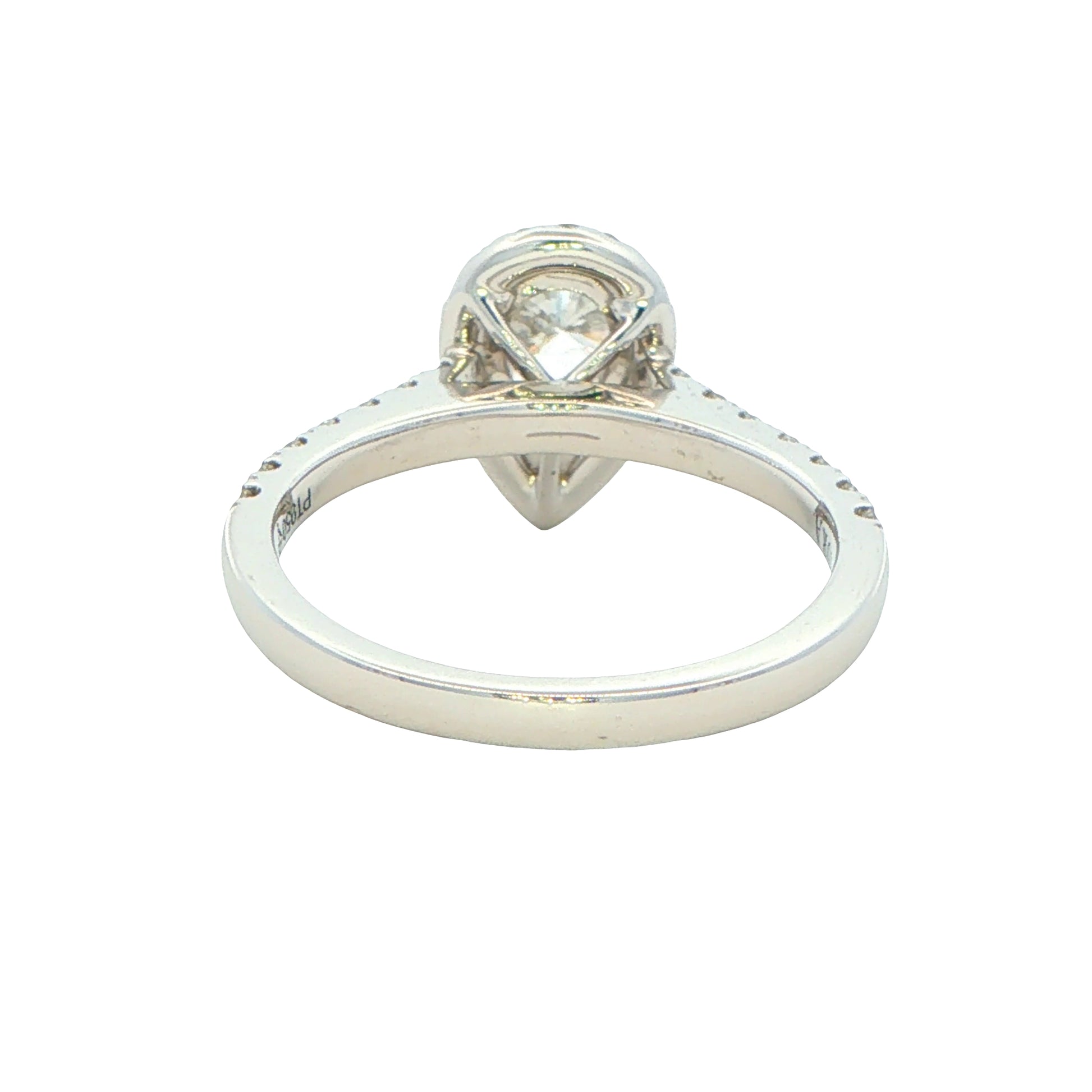 Platinum Pear shaped Aurora cut diamond halo style ring - 1.08cts Gardiner Brothers
