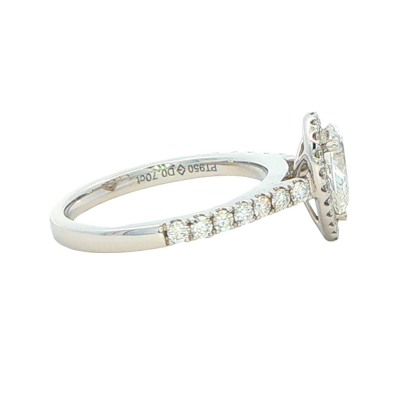 Platinum Pear shaped Aurora cut diamond halo style ring - 1.08cts Gardiner Brothers