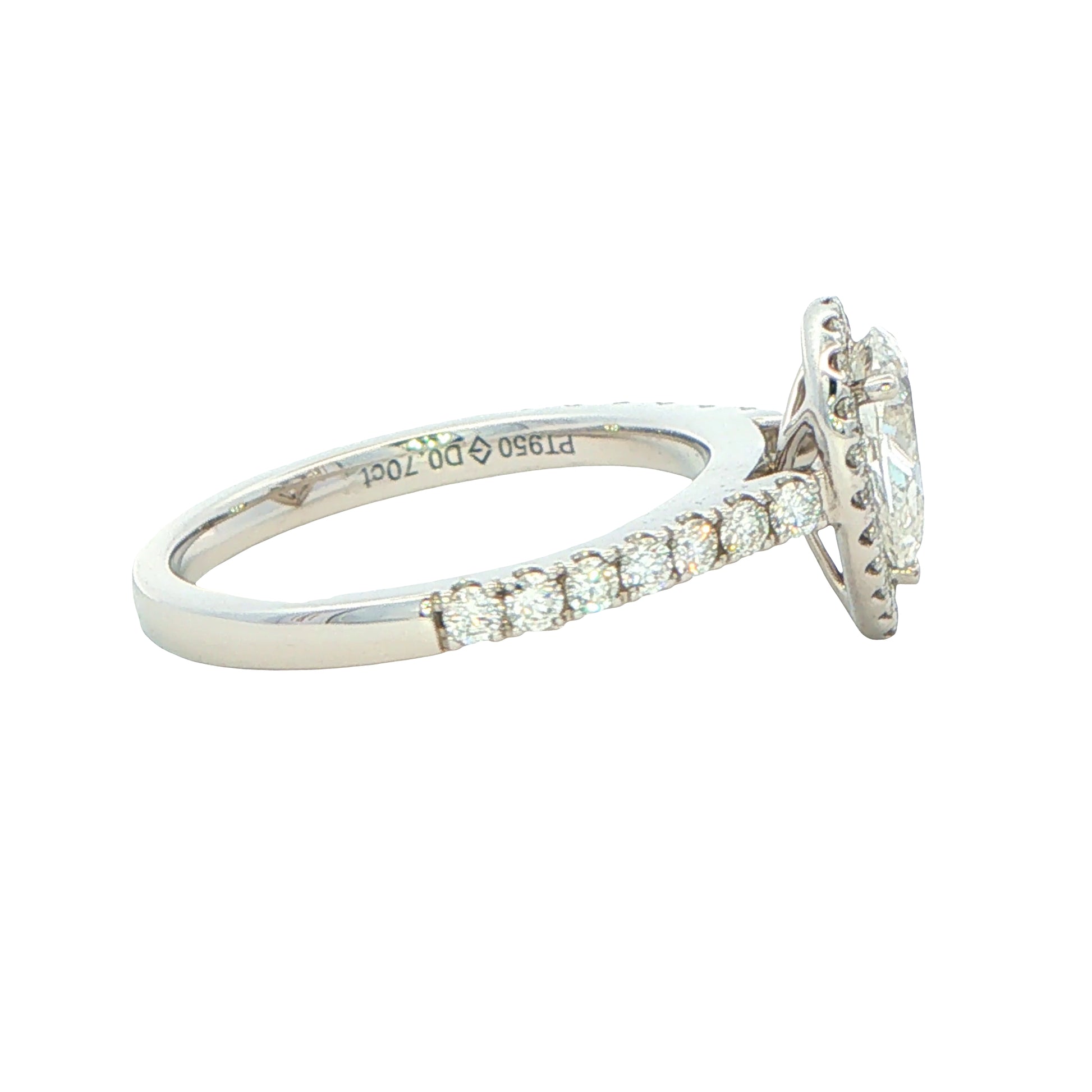 Platinum Pear shaped Aurora cut diamond halo style ring - 1.08cts Gardiner Brothers