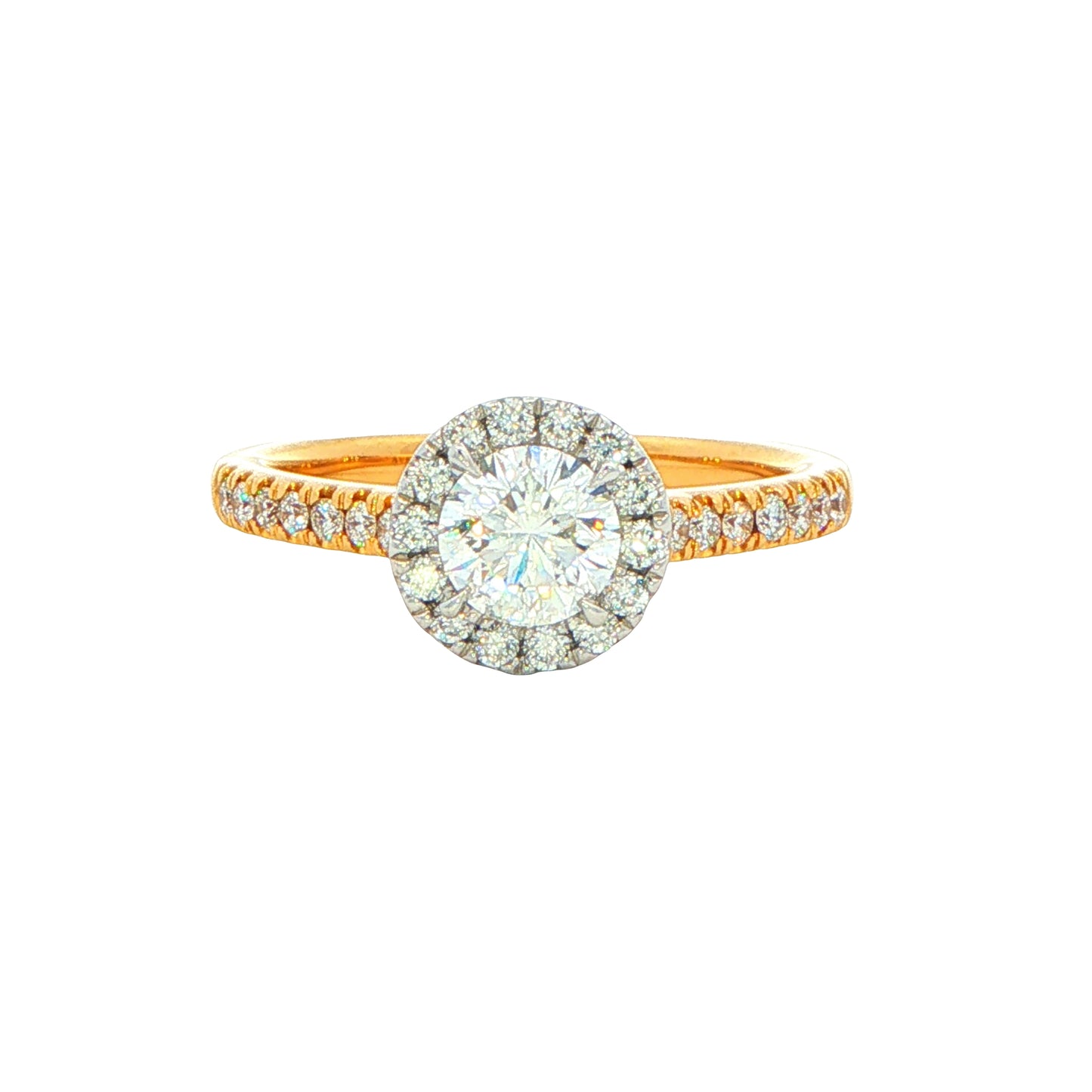 Yellow Gold Aurora Cut Diamond Halo Style Ring - 0.83cts Gardiner Brothers