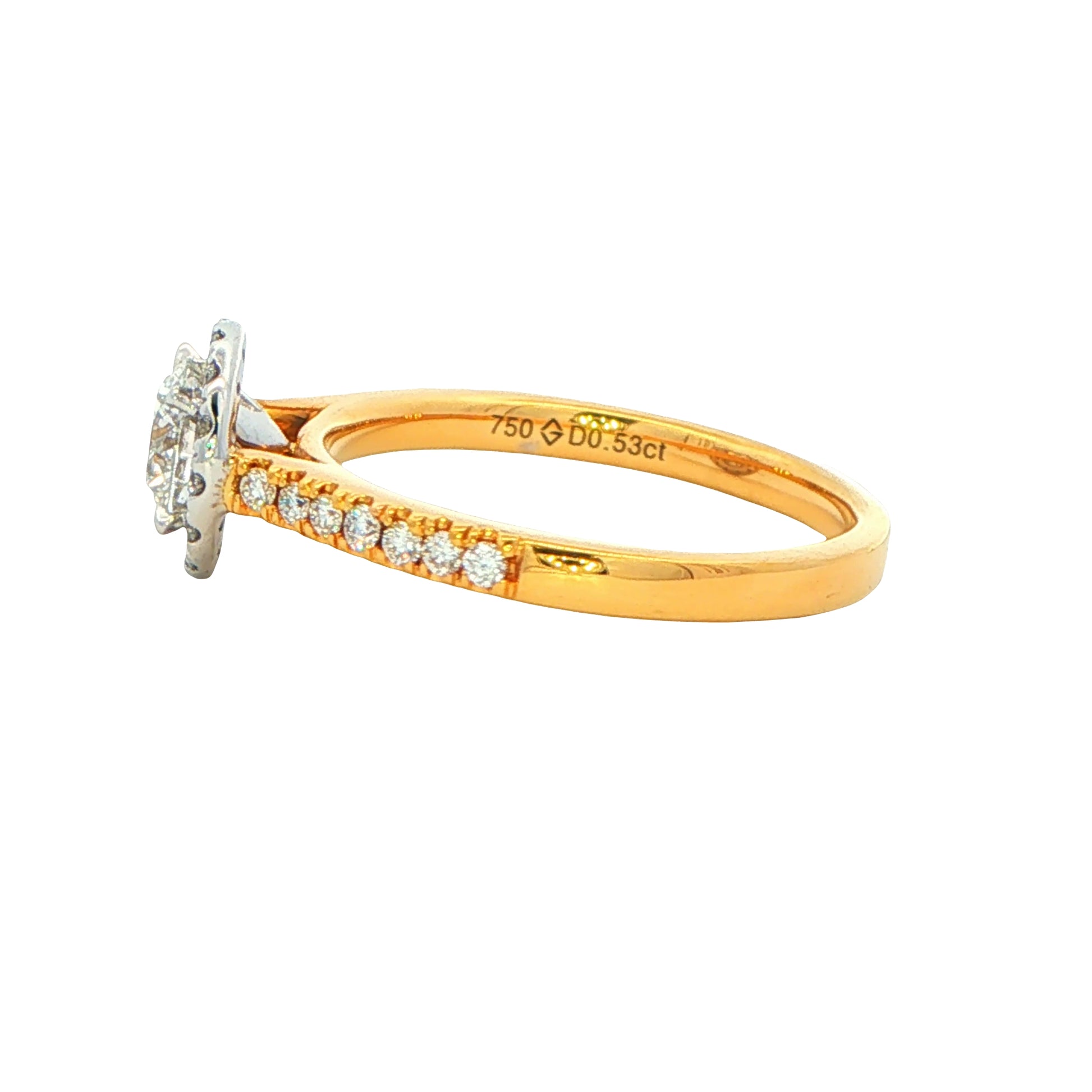 Yellow Gold Aurora Cut Diamond Halo Style Ring - 0.83cts Gardiner Brothers