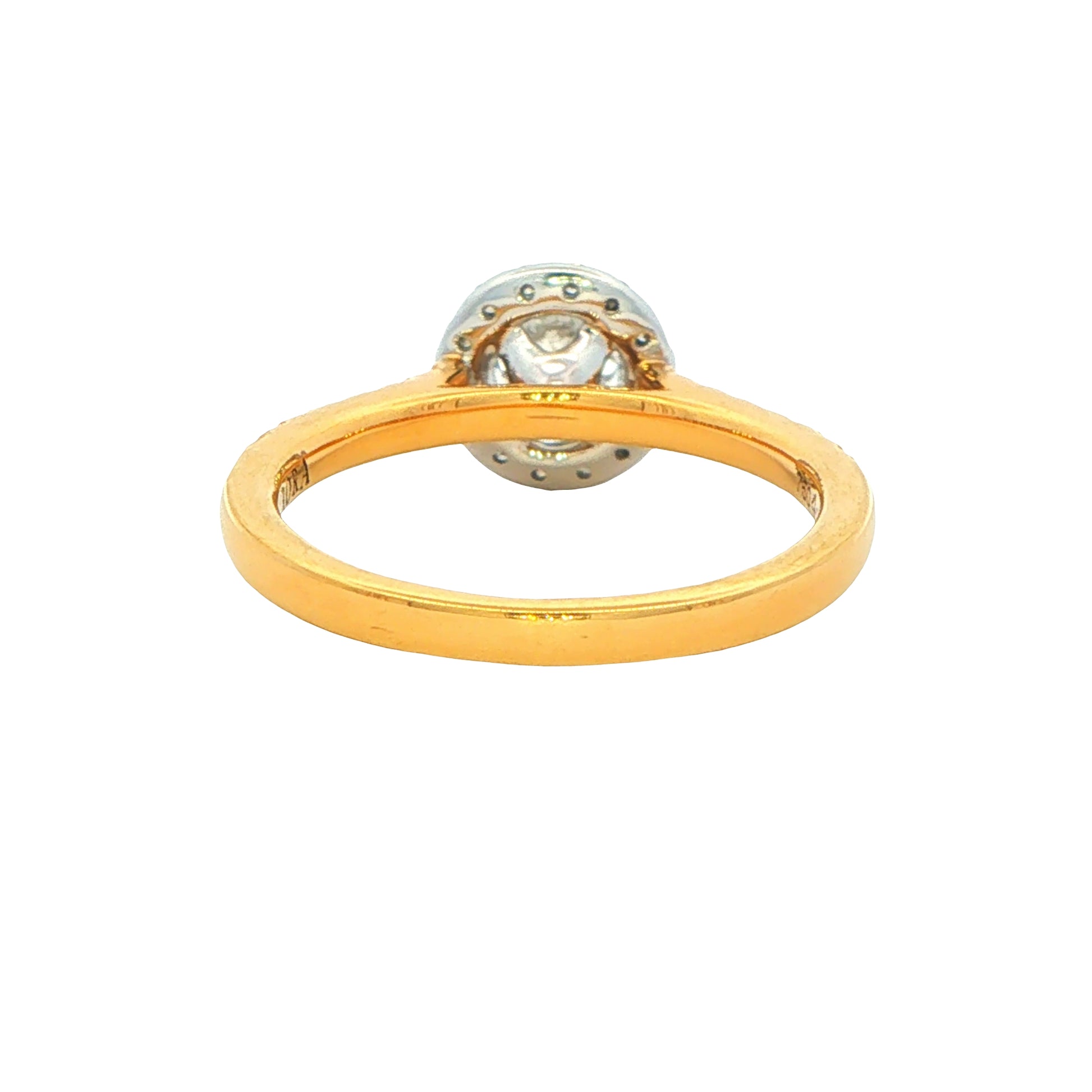 Yellow Gold Aurora Cut Diamond Halo Style Ring - 0.83cts Gardiner Brothers