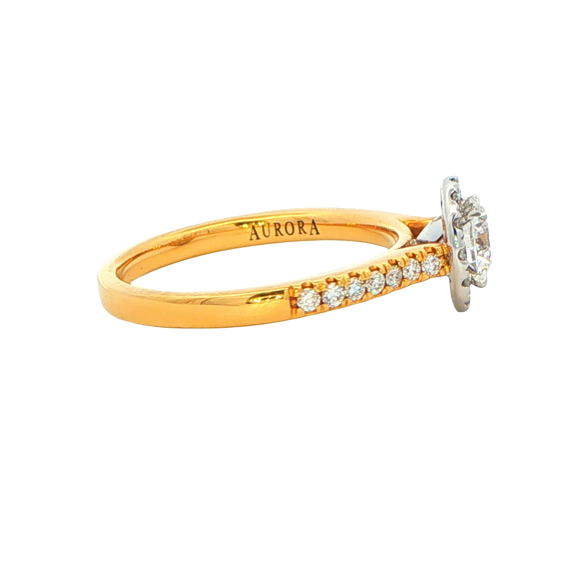 Yellow Gold Aurora Cut Diamond Halo Style Ring - 0.83cts Gardiner Brothers