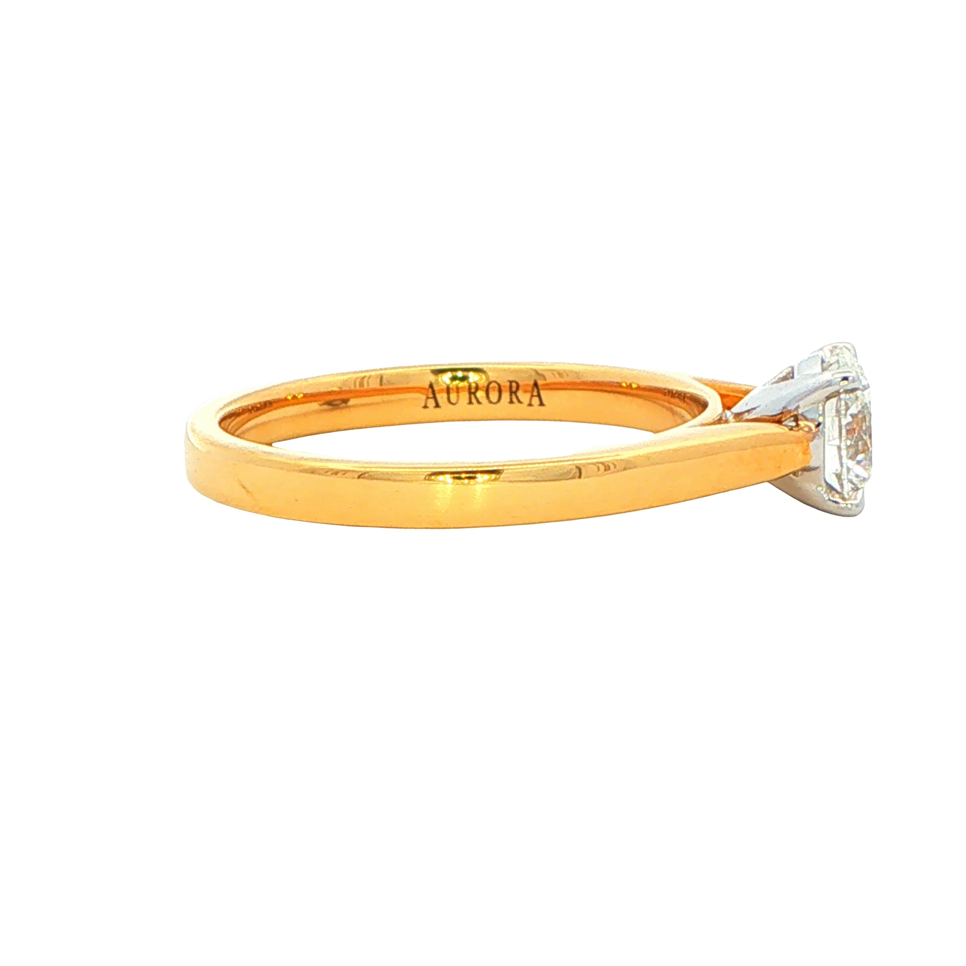 Yellow Gold Aurora Cut Diamond Solitaire Ring - 0.70cts Gardiner Brothers