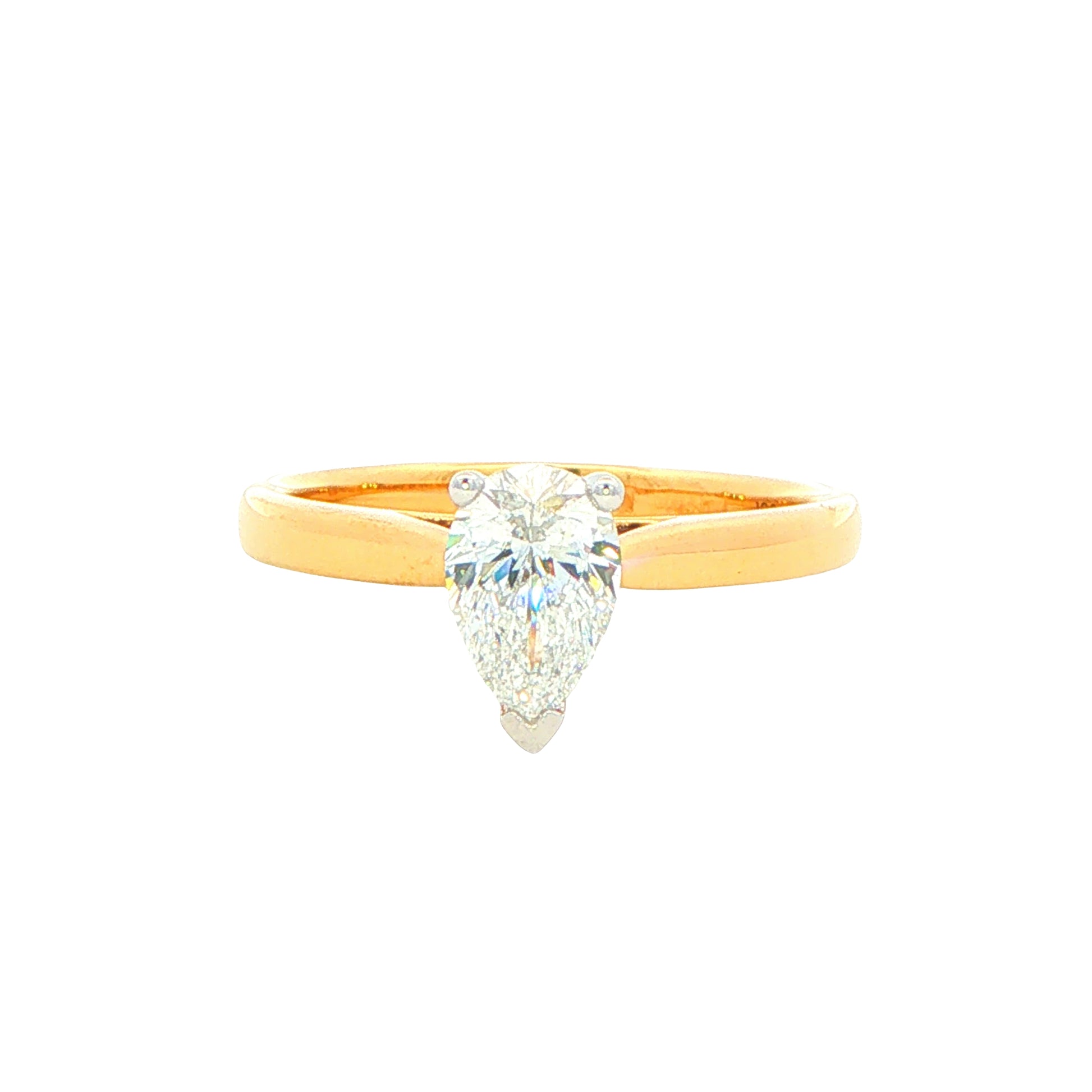 Yellow Gold Aurora Pear Shaped Diamond Solitaire Ring - 0.70cts Gardiner Brothers