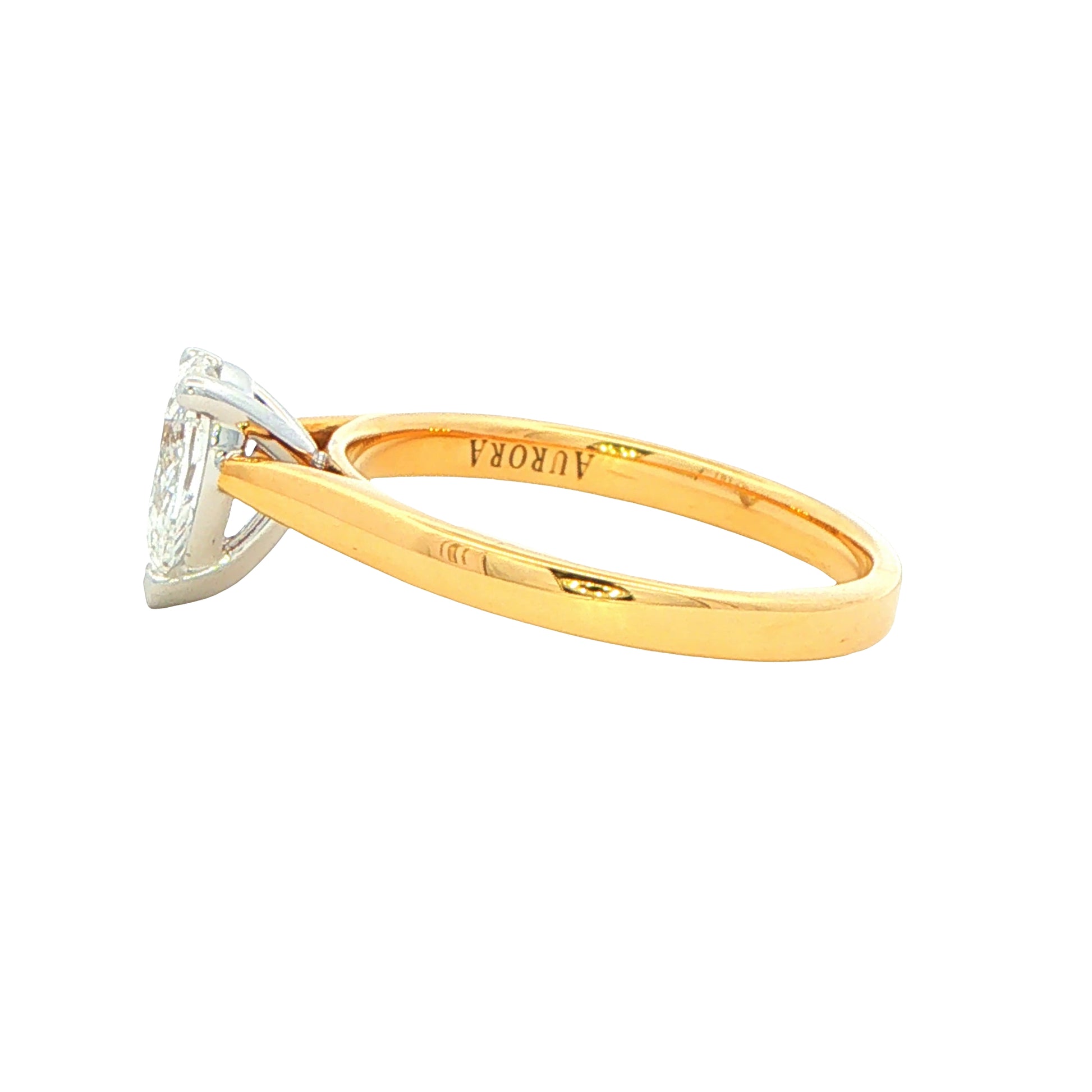 Yellow Gold Aurora Pear Shaped Diamond Solitaire Ring - 0.70cts Gardiner Brothers