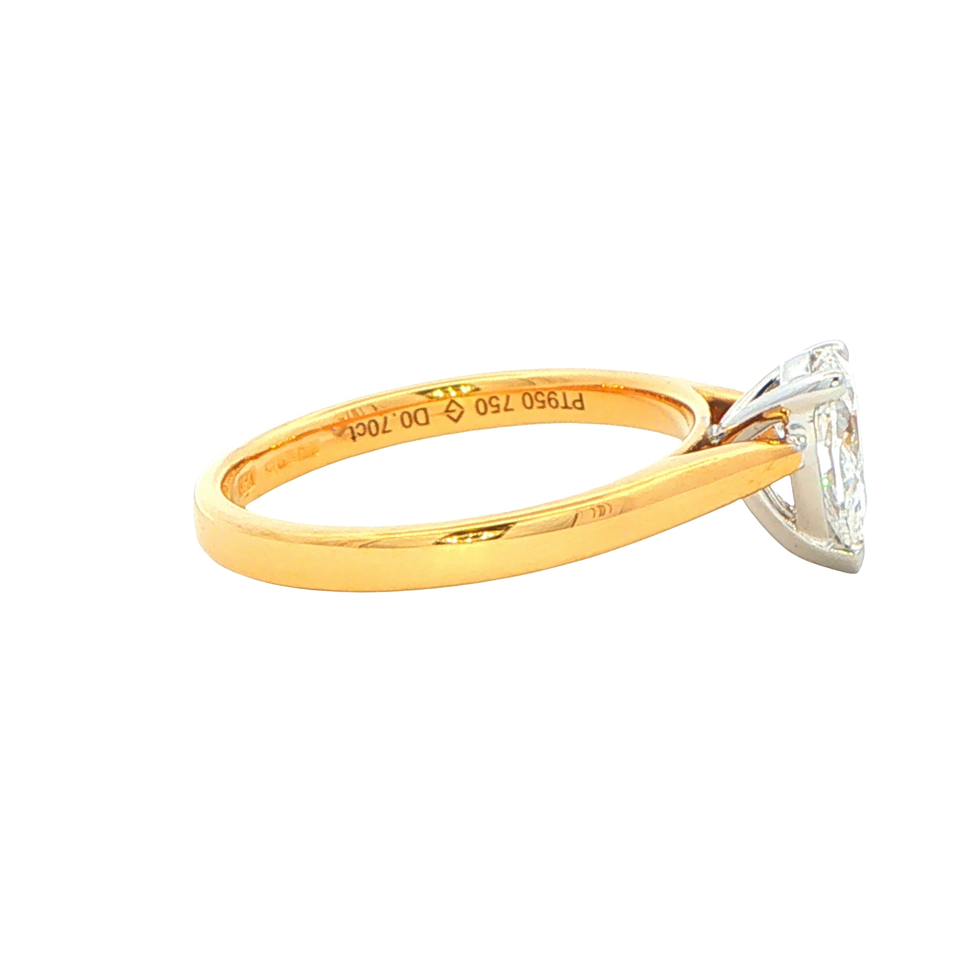Yellow Gold Aurora Pear Shaped Diamond Solitaire Ring - 0.70cts Gardiner Brothers