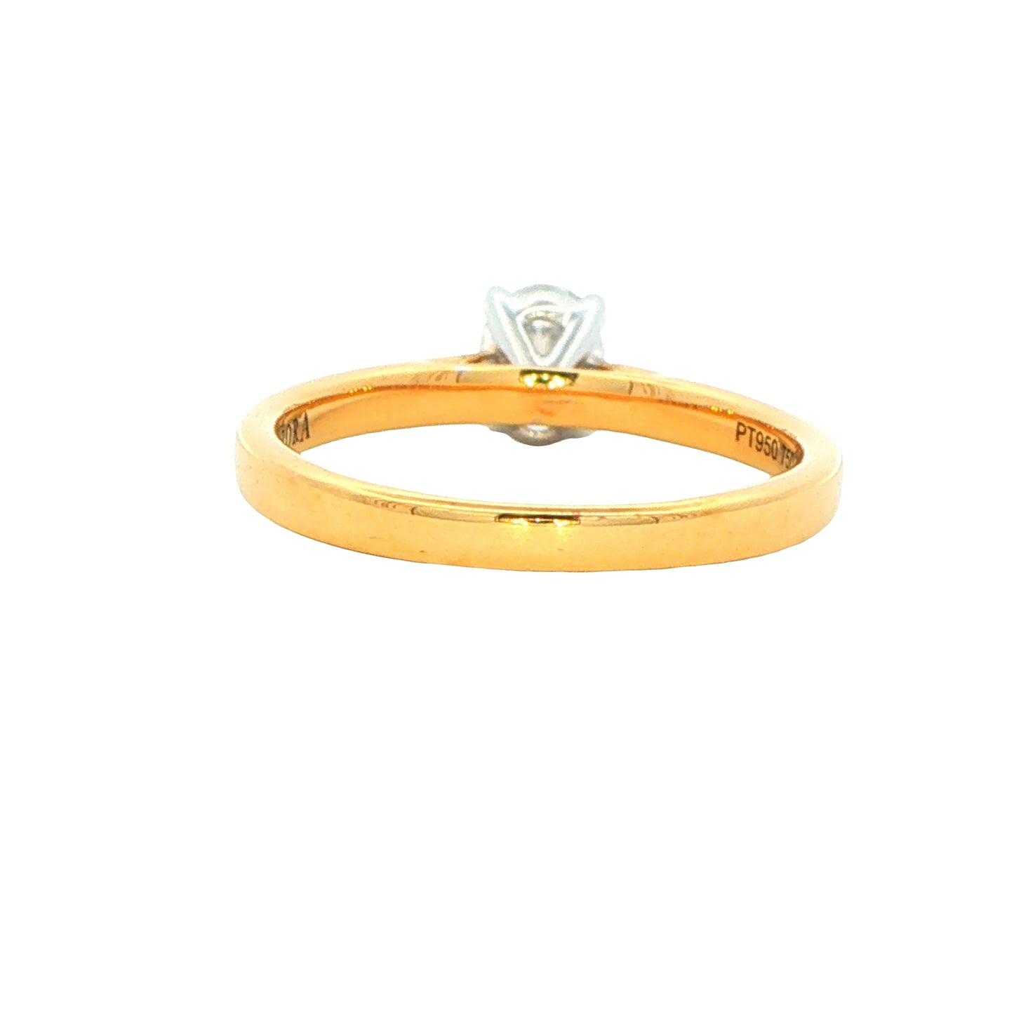 Yellow Gold Aurora Oval Shaped Diamond Solitaire Ring - 0.51cts Gardiner Brothers
