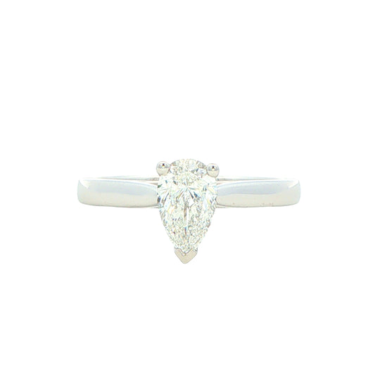 Platinum Aurora Pear Shaped Diamond Solitaire Ring - 0.61cts Gardiner Brothers